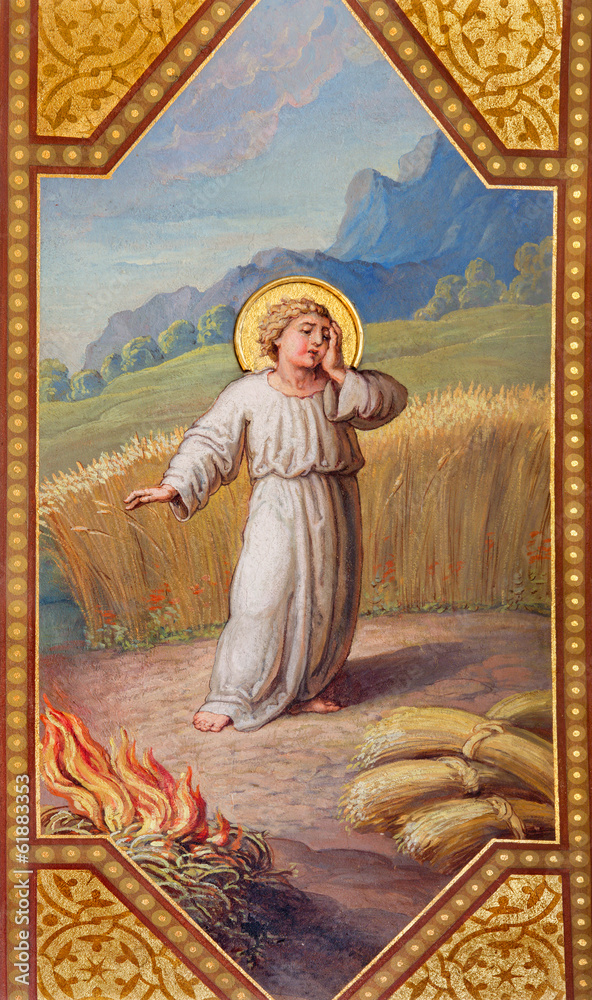 Fototapeta premium Vienna - little Jesus in parable of The Weeds in the Grain