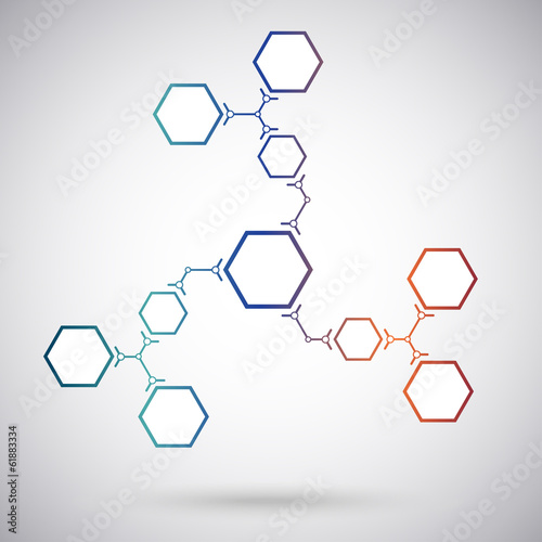 Communication concept of the ten hexagonal cells. gradient