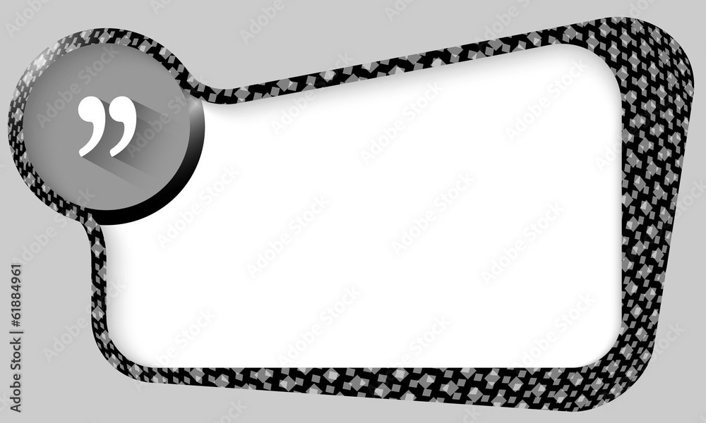 black box with texture of multiply squares and quotation mark black box with texture of multiply squares and quotation mark