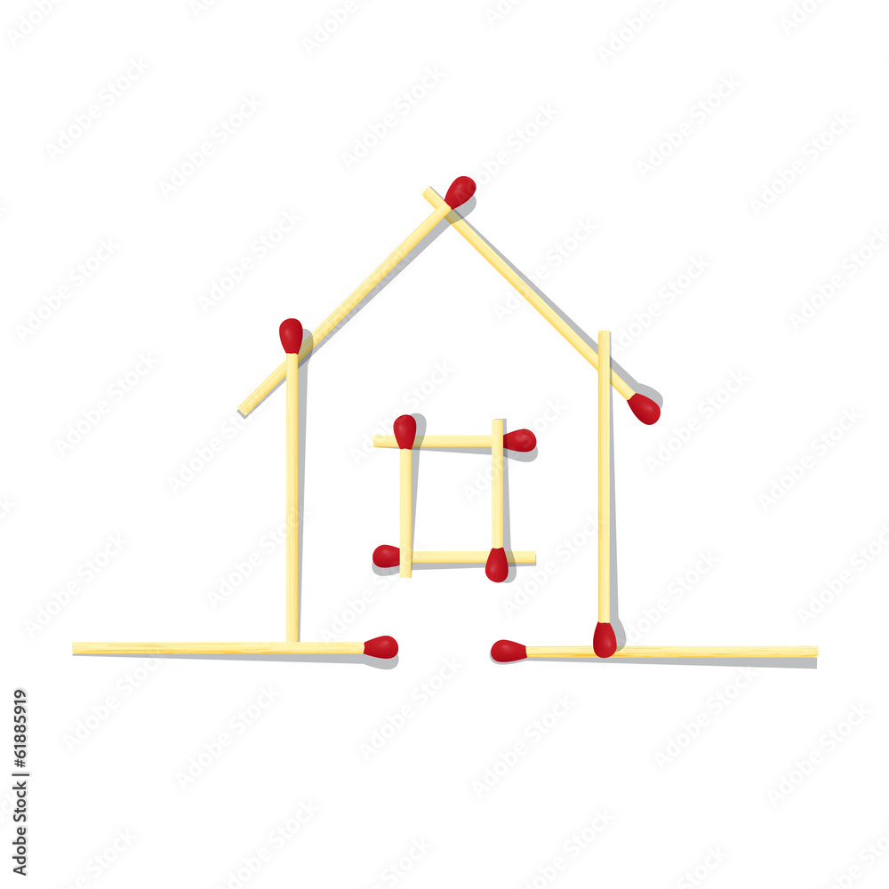 House Symbol Made from Matches House Symbol Made from Matches