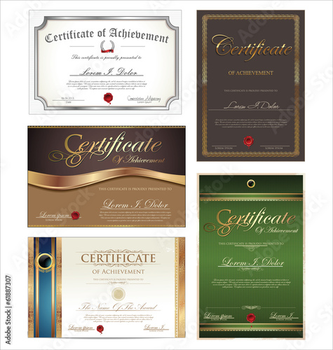 Certificate template, collection