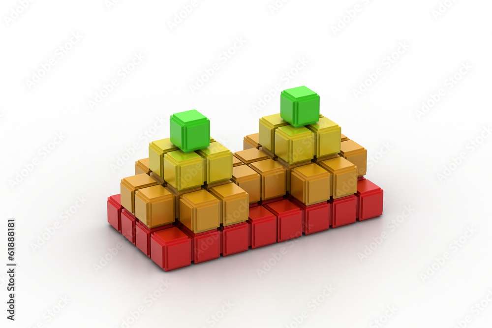 Obraz premium Composite cube with some colorful elements