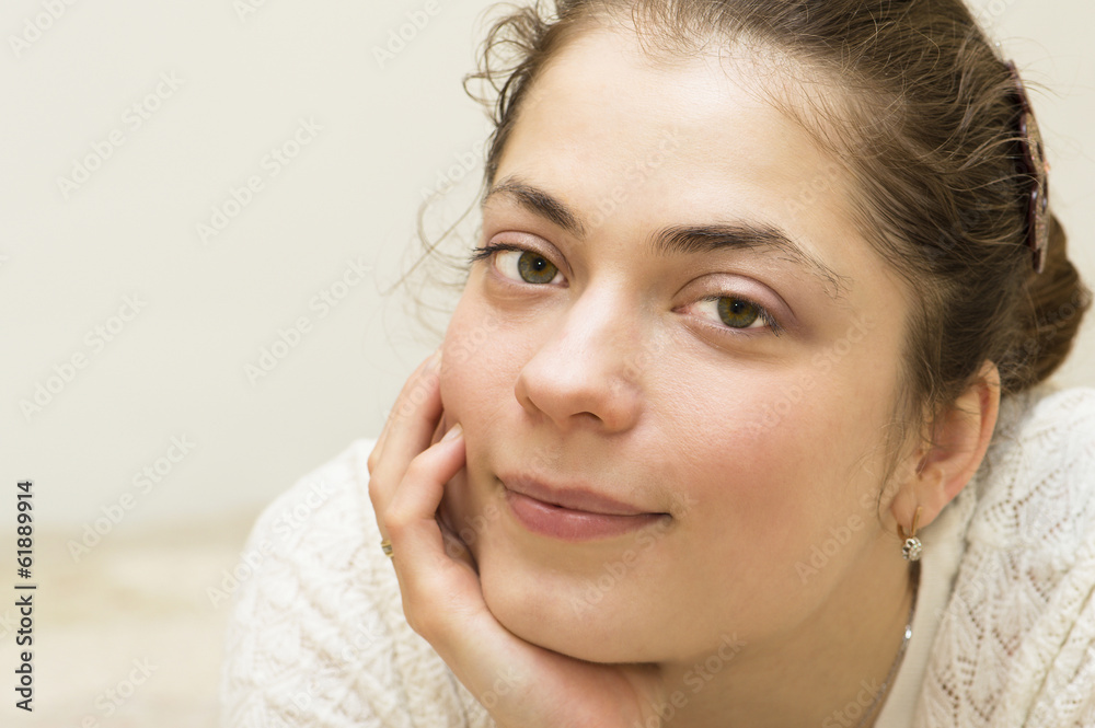 Portrait of the young beautiful woman.