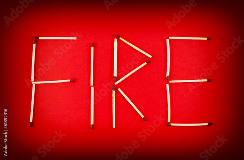 Word FIRE made of matchsticks © vrabelpeter1