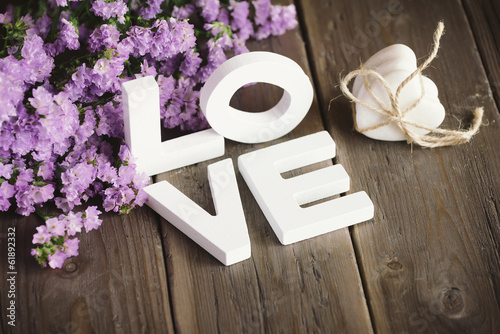 Cute love words and hearts