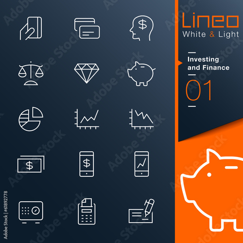 Lineo White & Light - Investing and Finance outline icons