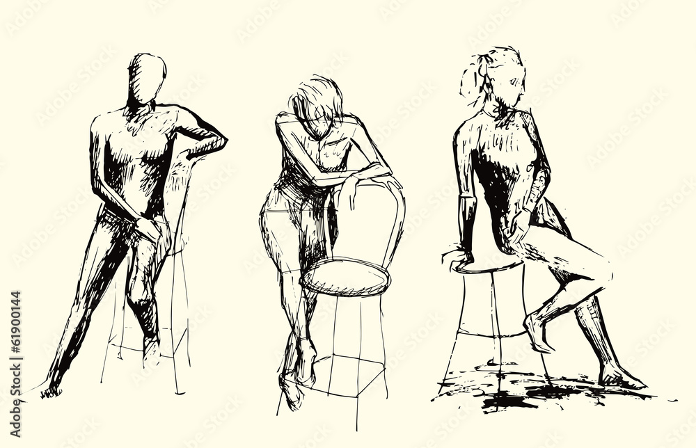 Hand Made Sketch representing people Hand Made Sketch representing people