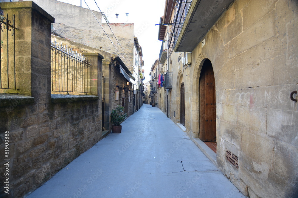 Calle en pueblo tipico de la Rioja (Laguardia)