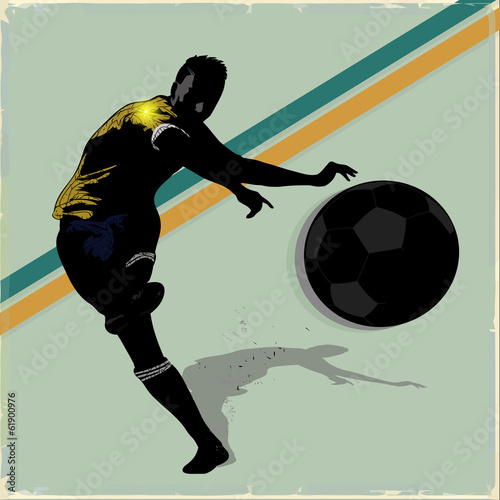 Foto silhouette soccer player attack