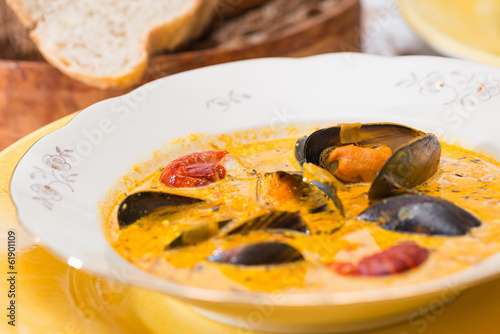 Soup with seafood