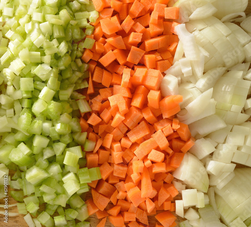 Diced raw vegetables