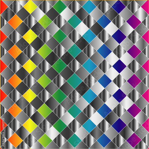 Colorful metal grid background