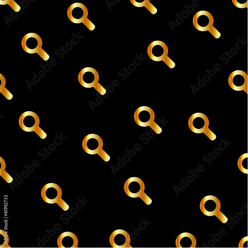 Background with golden magnifying glasses on black