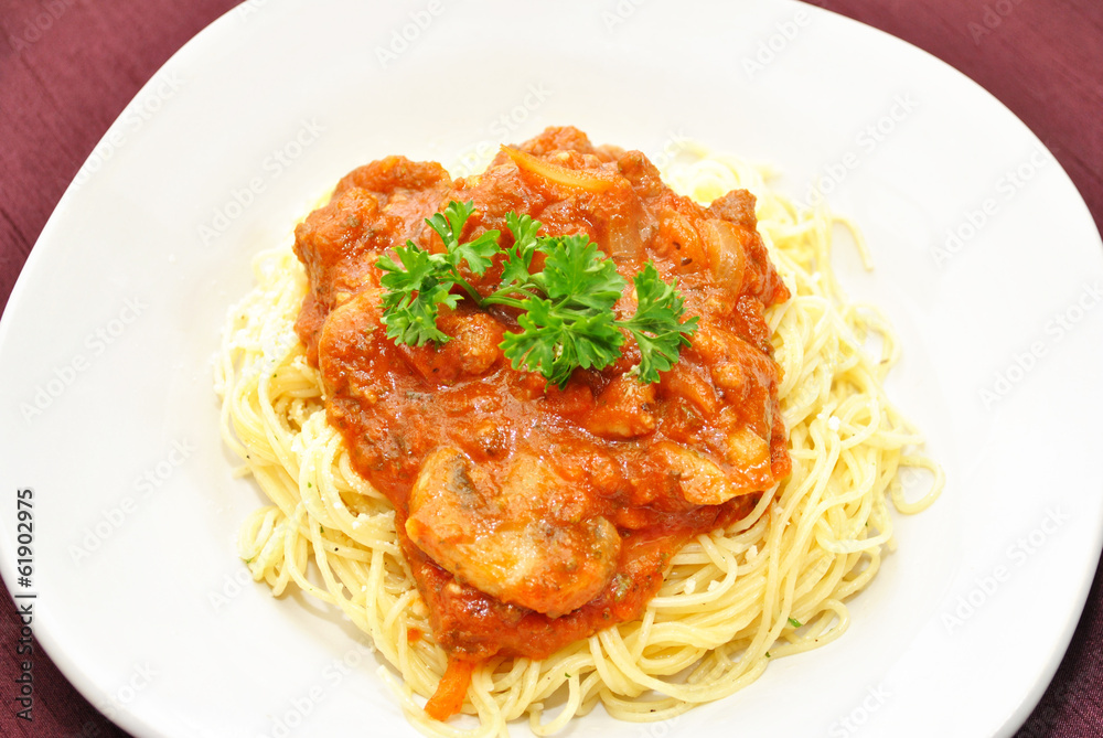 Beef and Mushroom Bolognese Sauce on Pasta Beef and Mushroom Bolognese Sauce on Pasta