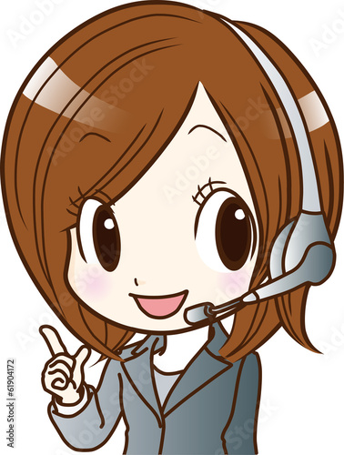 テレホンアポインターの女性のイラスト