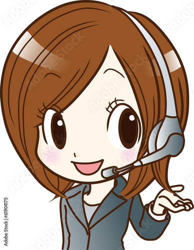テレホンアポインターの女性のイラスト