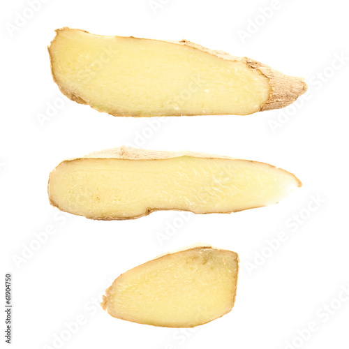 Ginger slices isolated