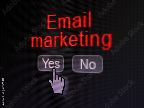 Finance concept: Email Marketing on digital computer screen