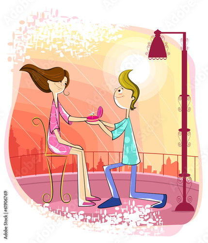 Boy proposing girl