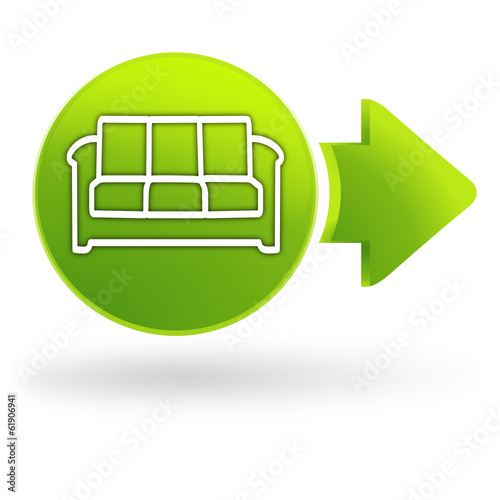 canapé sur symbole web vert