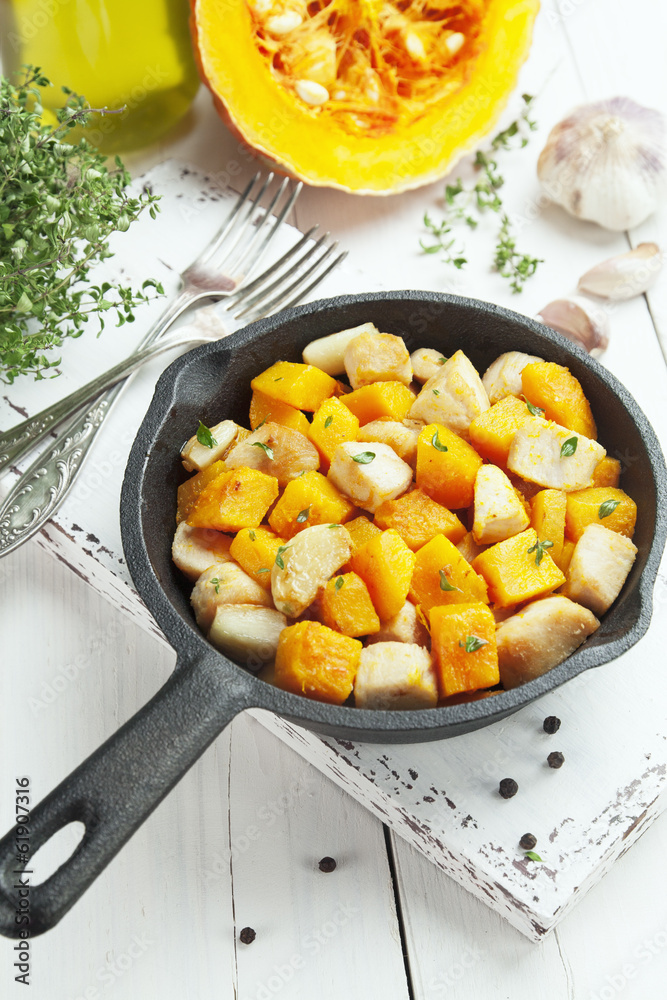 Chicken baked with pumpkin Chicken baked with pumpkin