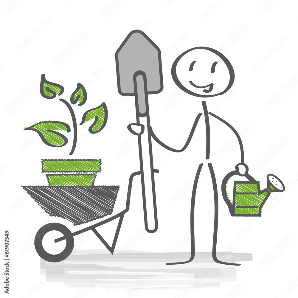 Gärtner, Gartenarbeit Vektor Stok Adobe Stock