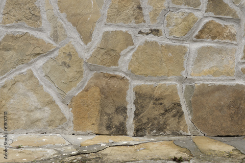 Stone wall in beige and brown