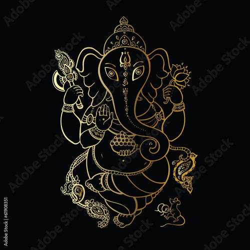 Ganesha Hand drawn illustration.
