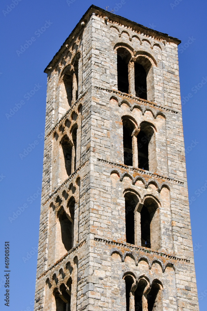 Belfry of the church of Sant Climent de Taull, Catalonia (Spain)