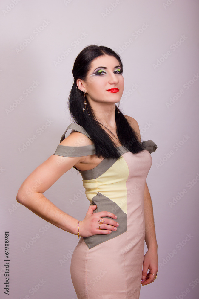Portrait of beautiful young brunette woman in studio Portrait of beautiful young brunette woman in studio