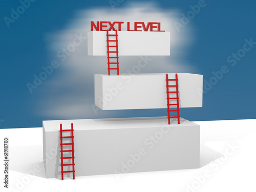 Creative abstract business progress, development, success, next