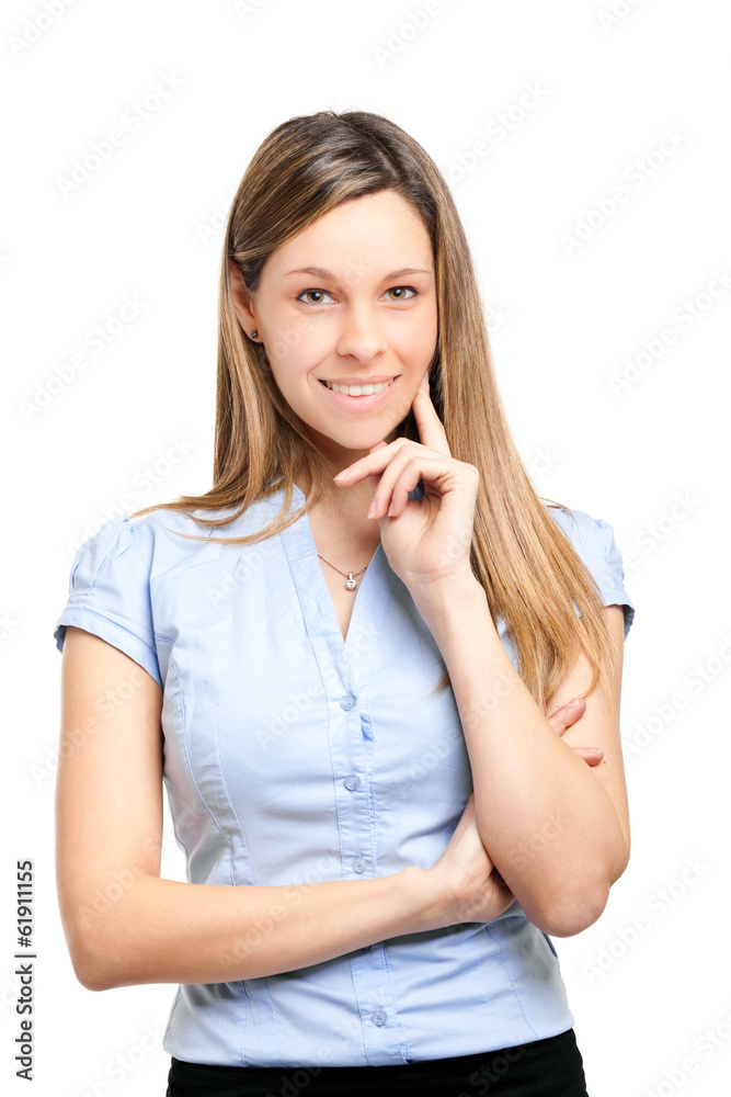 Smiling businesswoman isolated on white Smiling businesswoman isolated on white