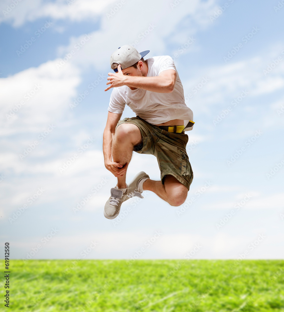 male dancer jumping in the air