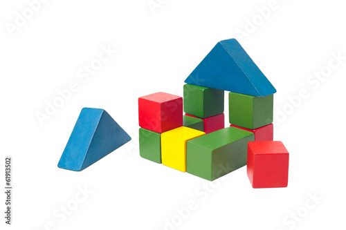 children s building blocks isolated on white