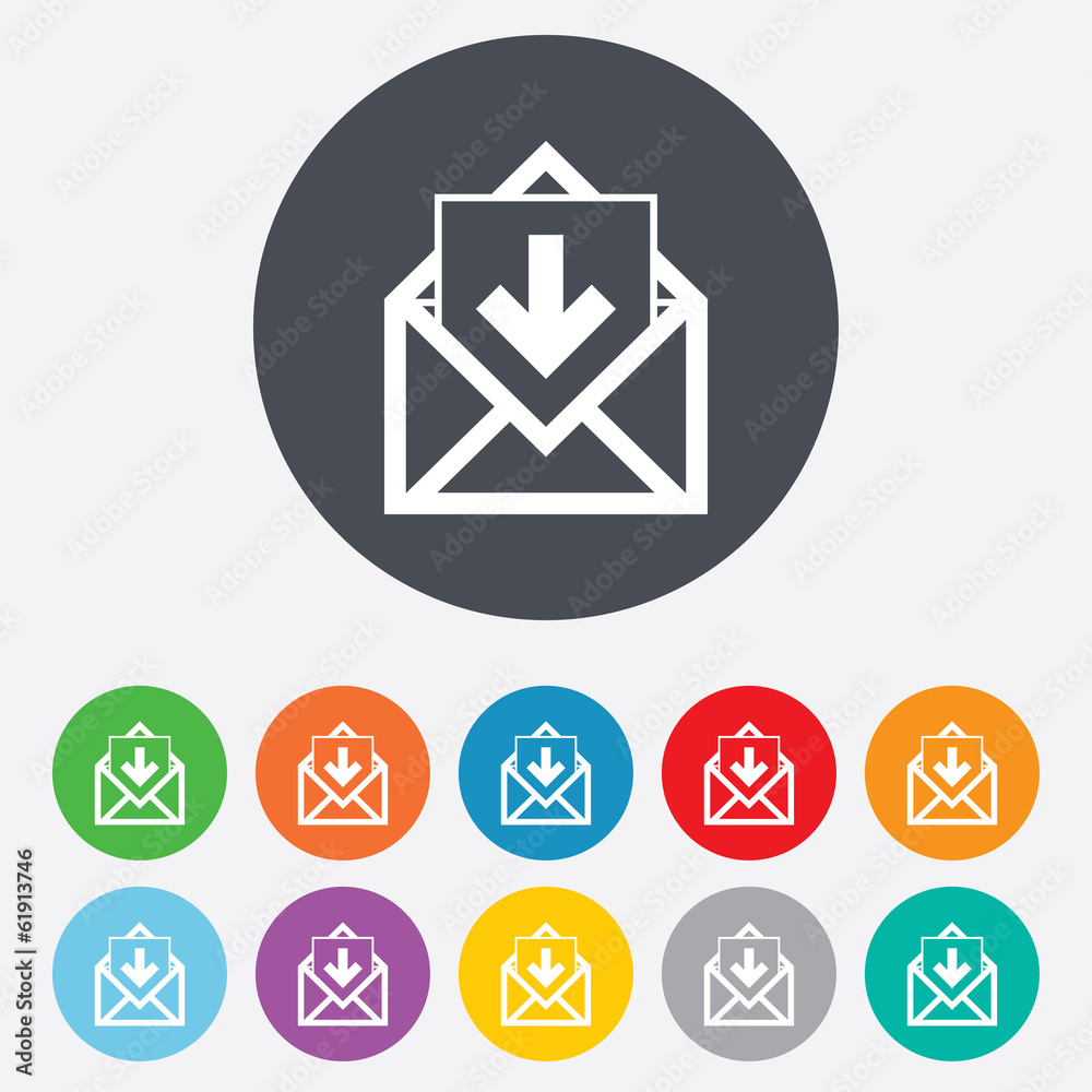 Mail icon. Envelope symbol. Inbox message sign.