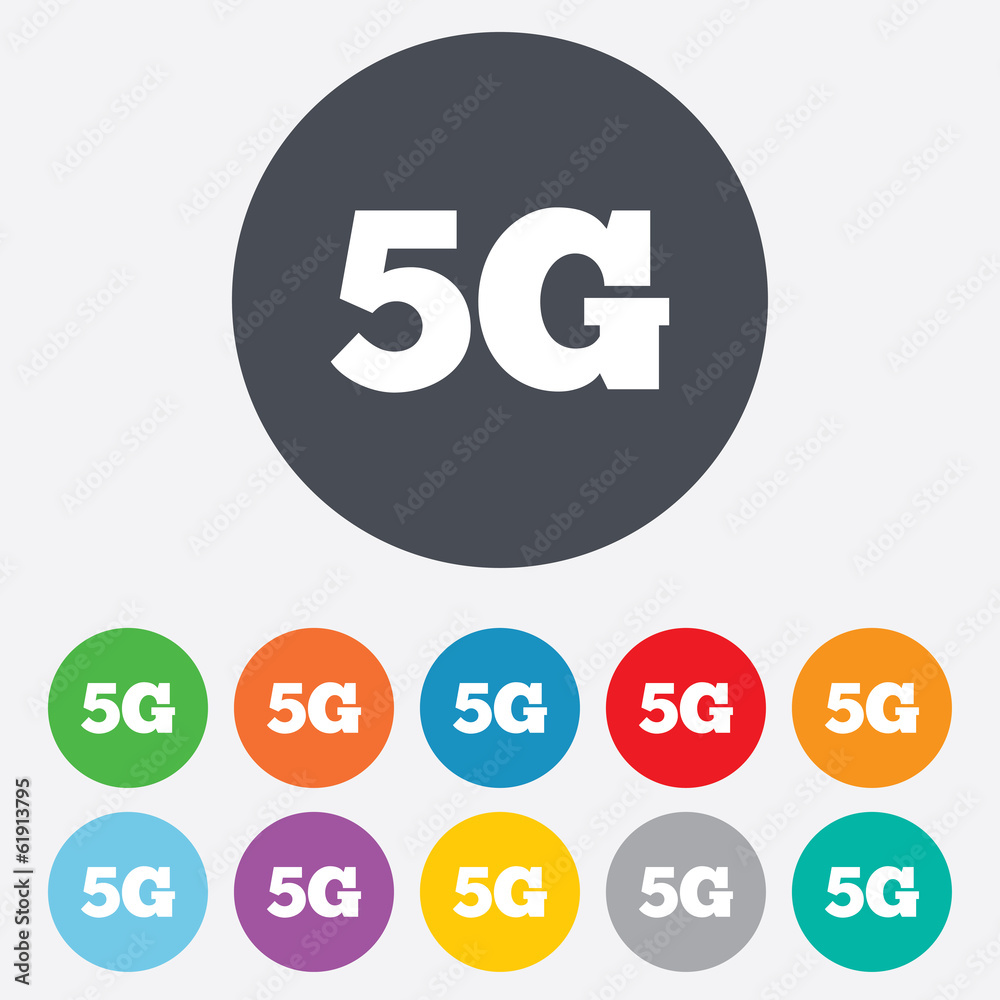 5G sign. Mobile telecommunications technology. 5G sign. Mobile telecommunications technology.