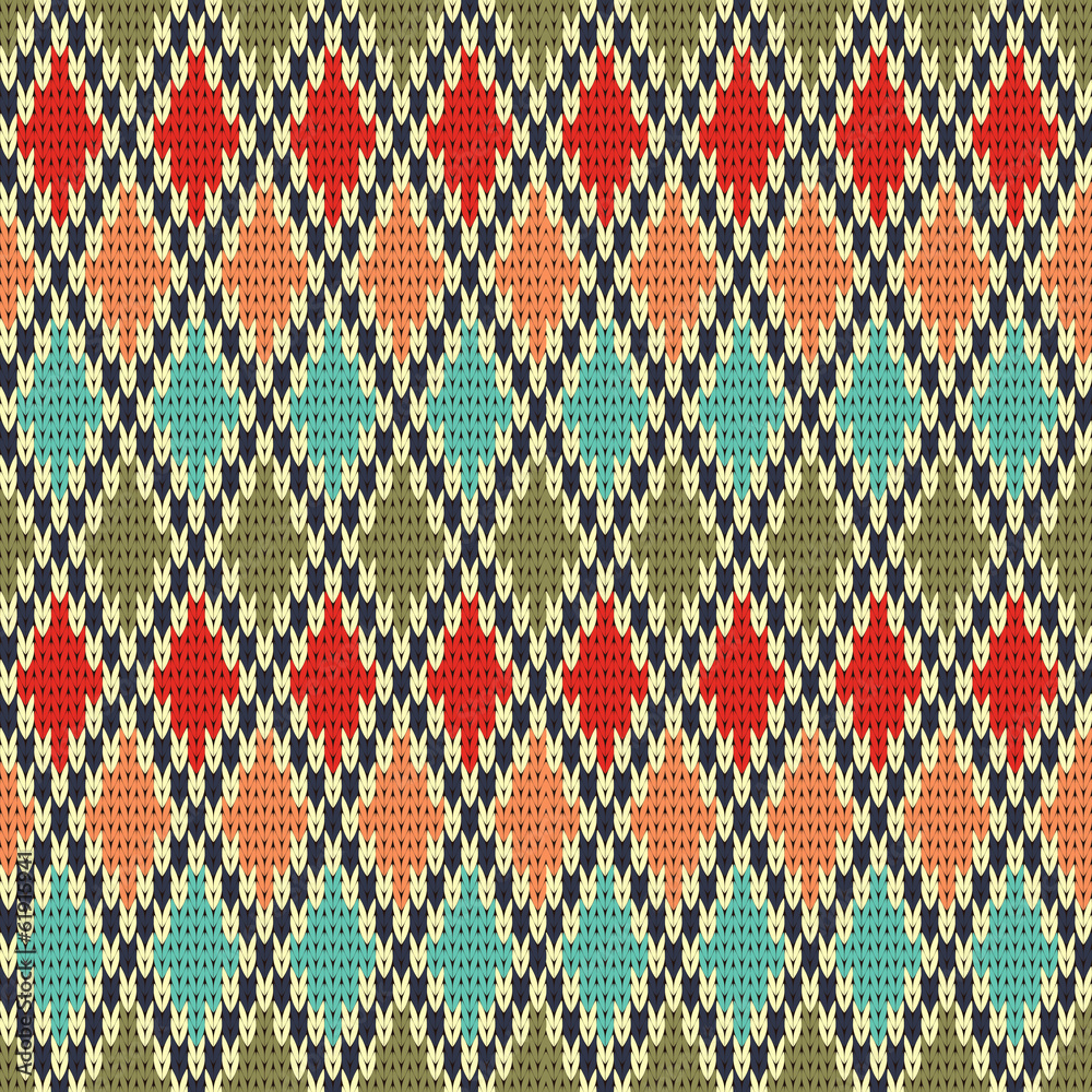 Seamless Rhombus Knitting Pattern. Vector illustration. Seamless Rhombus Knitting Pattern. Vector illustration.