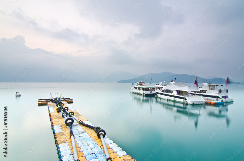 Beautiful sunrise of Sun Moon Lake in Taiwan Beautiful sunrise of Sun Moon Lake in Taiwan