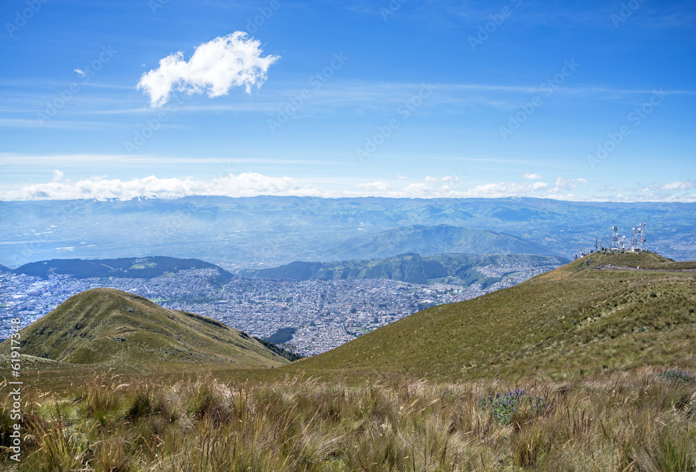 View of Quito from the high Andes mountains View of Quito from the high Andes mountains