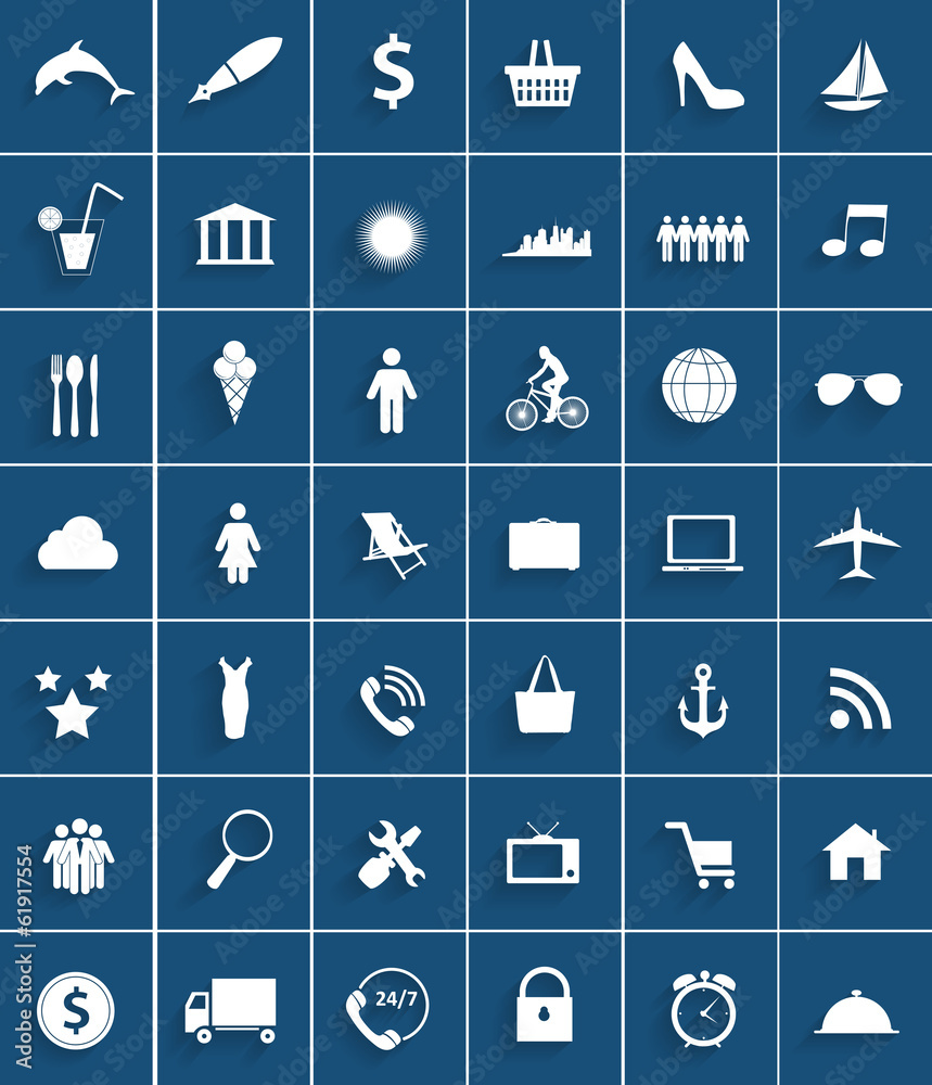 Mega Set of Flat Icons Vector Illustration.