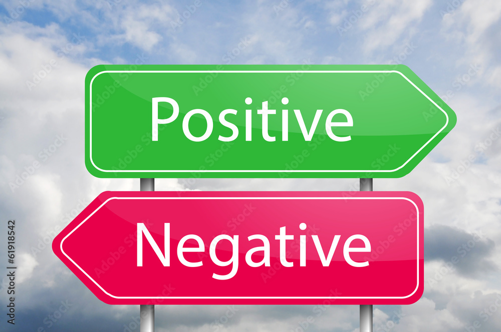 Red and green arrow sign post positive and negative Red and green arrow sign post positive and negative