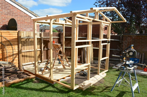 Childs garden play house construction