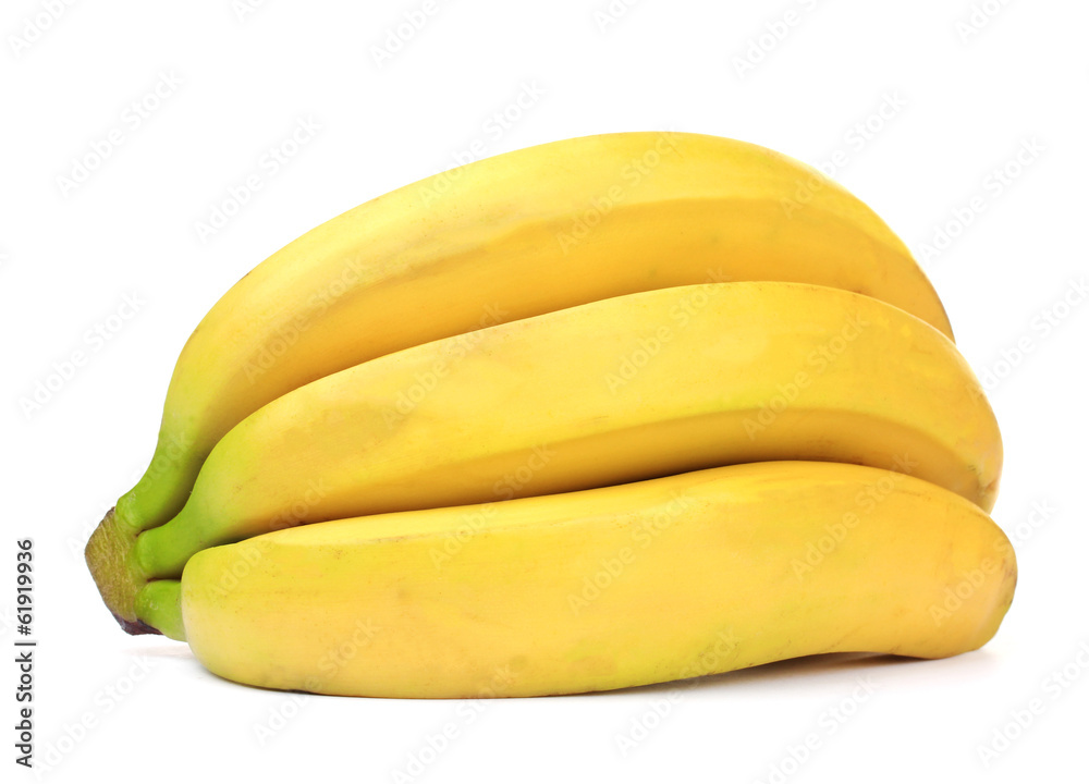 Bunch of bananas isolated on white