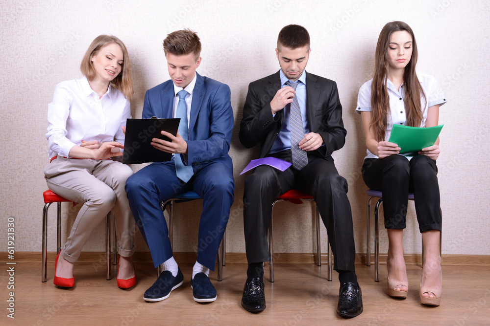 Obraz premium Business people waiting for job interview