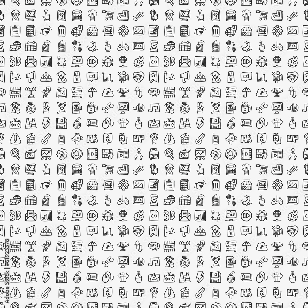 seamless doodle network pattern