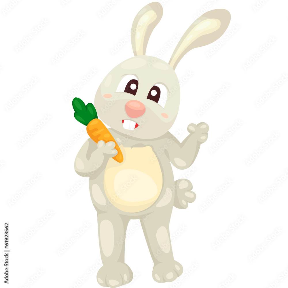 Cartoon rabbit with carrot