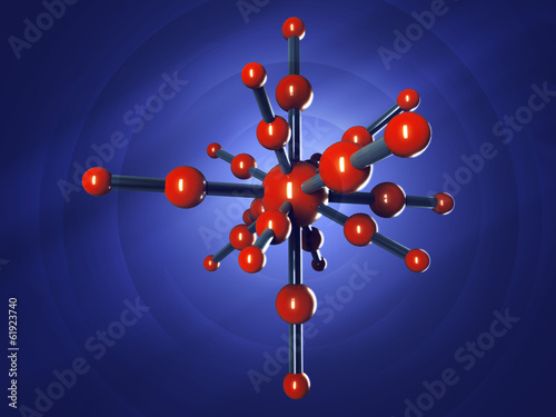 Model of graphite molecular structure on blue