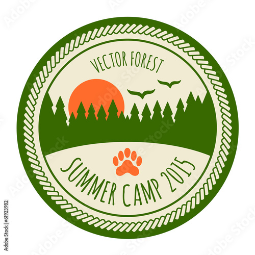 Vintage summer camp sticker