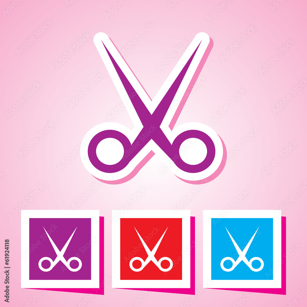 Colourful editable scissors symbol Colourful editable scissors symbol