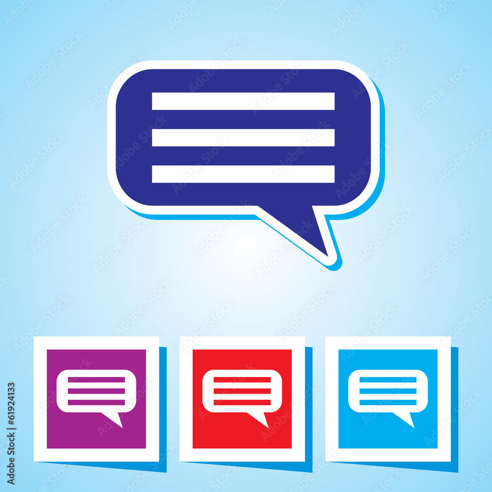 Colourful editable 4 icons of Speech Bubble Colourful editable 4 icons of Speech Bubble